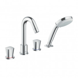 Robinetterie baignoire mélangeur Hansgrohe Logis - 4 trous - Pour montage sur bord de baignoire
