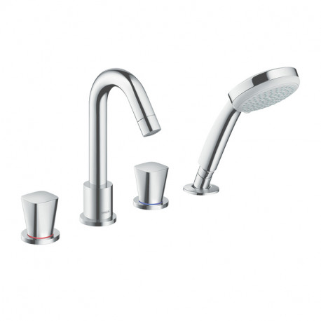 Robinetterie baignoire mélangeur Hansgrohe Logis - 4 trous - Pour montage sur bord de baignoire