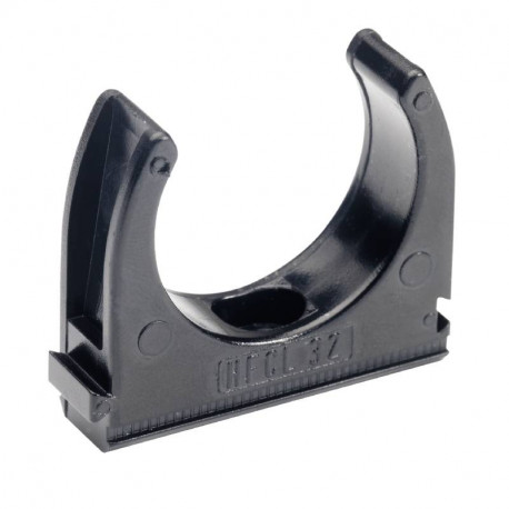 Lot de 100 clips à tube Mureva Fix Schneider Electric - Ø32mm - A vis - Noir