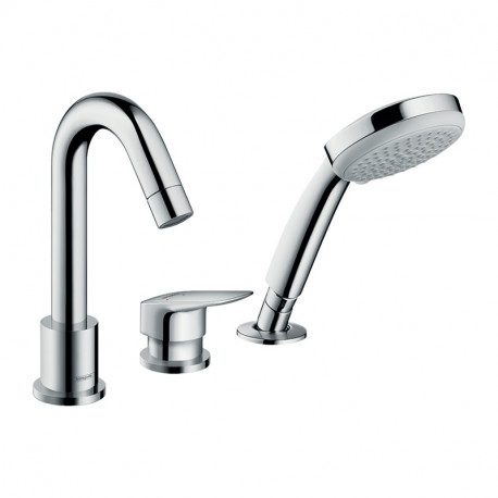 Robinetterie baignoire mitigeur Hansgrohe Logis - 3 trous - Pour montage sur bord de baignoire