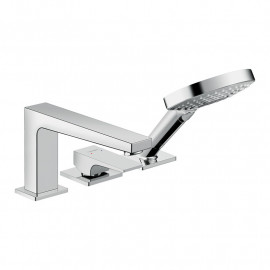 Robinetterie baignoire mitigeur Hansgrohe Metropol - 3 trous - poignée manette - Sur bord de baignoire