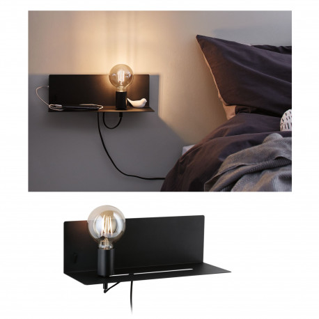 Applique Devara E27 230V max. 40W gradable Noir mat - Paulmann