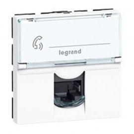 076565 - Prise RJ45 Legrand Mosaic - Blanc - Catégorie 6 - FTP - 2 modules