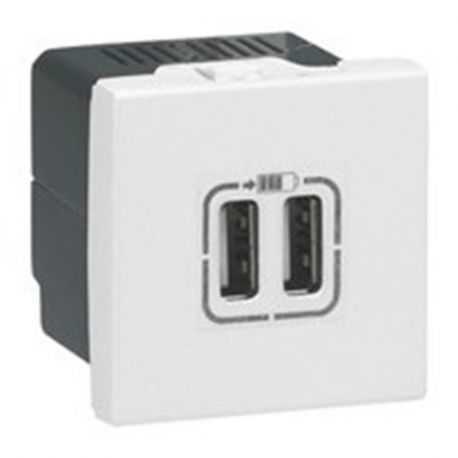 Prise chargeur universel USB Mosaic - 2 ports - 230V