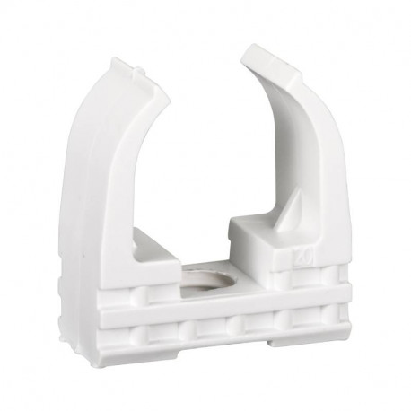 Lot de 50 clips à tube Mureva Fix Schneider Electric - Ø20mm - A vis - Blanc