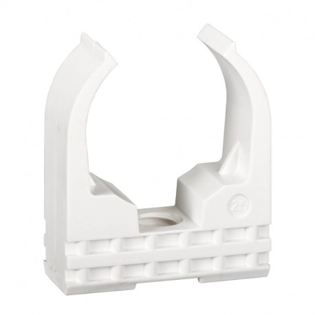 Lot de 50 clips à tube Mureva Fix Schneider Electric - Ø25mm - A vis - Blanc