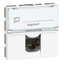 Prise RJ 45 Prog Mosaic - Cat. 5e - FTP - 2 mod - blanc - LCS²