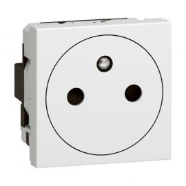 Prise Prog Mosaic - 2P+T à puits affleurant - blanc antimicrobien