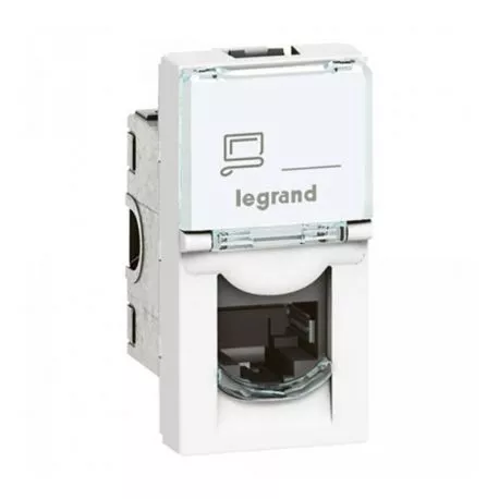 Legrand 076562 - Prise RJ45 LCS² Prog Mosaic blanc - Catégorie 6 - FTP - 1 module