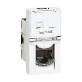Prise Mosaic RJ45 1 module catégorie 6A - STP - blanc - LCS²