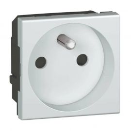 Prise 2P+T Mosaic - Aluminium
