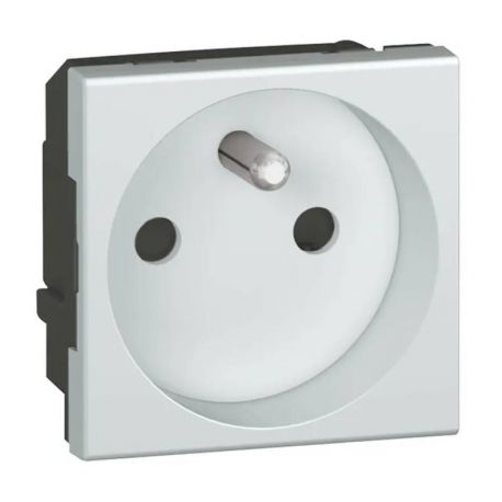 Prise 2P+T Mosaic - Aluminium