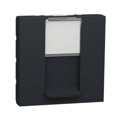 Prise Unica pour 1 RJ45 Keystone/Systimax Schneider Electric - 2 modules - Anthracite - Mécanisme seul