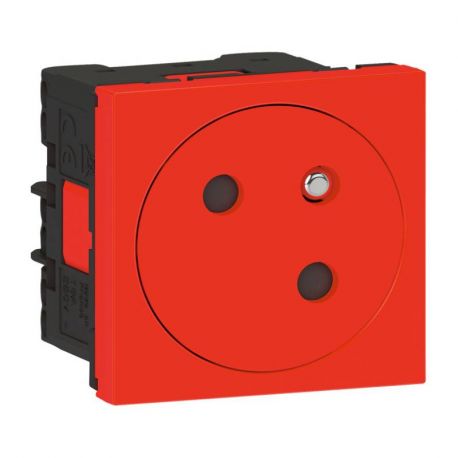 Prise 2P+T Mosaic Link surface - 45° - Rouge