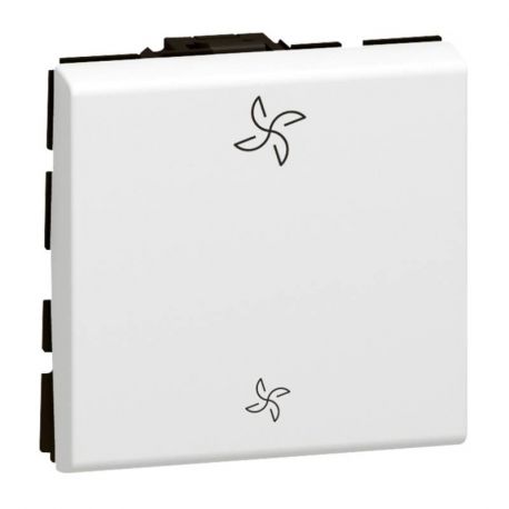 Interrupteur Mosaic pour commande VMC - 10 AX - 250 V - 2 modules - Blanc antimicrobien