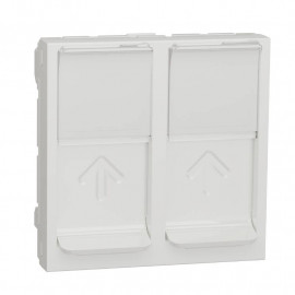Prise Unica pour 2 RJ45 S-One Schneider Electric - 2 modules - Blanc antibactérien - Mécanisme seul