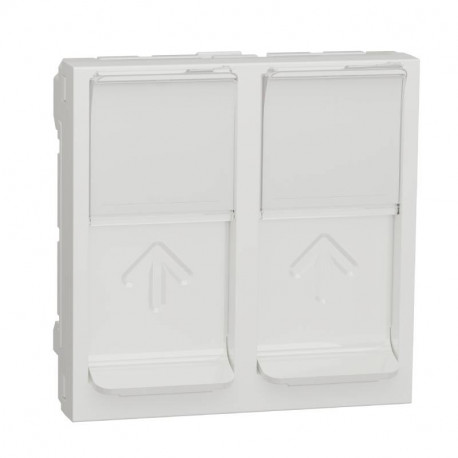 Prise Unica pour 2 RJ45 S-One Schneider Electric - 2 modules - Blanc antibactérien - Mécanisme seul