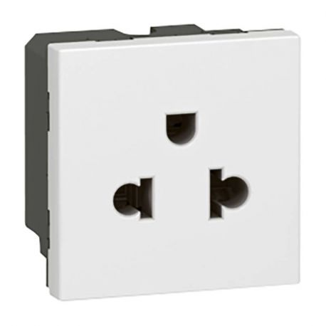 Prise 2P+T Mosaic euro-US - 2 modules - Blanc