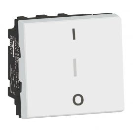 Interrupteur bipolaire Mosaic - 10 A - 250 V - 2 modules - Blanc