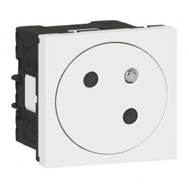 Prise 2P+T Mosaic Link surface - 45° - Blanc antimicrobien
