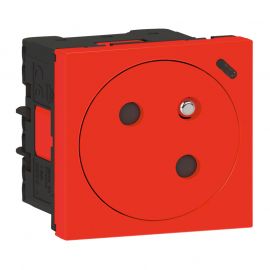 Prise 2P+T Surface Mosaic - 45° - Avec voyant Link - Rouge
