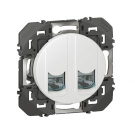 Dooxie prise double multimédia RJ45 - blanc