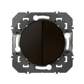 Double interrupteur ou va-et-vient Dooxie Legrand - 10AX - 250V - Noir mat