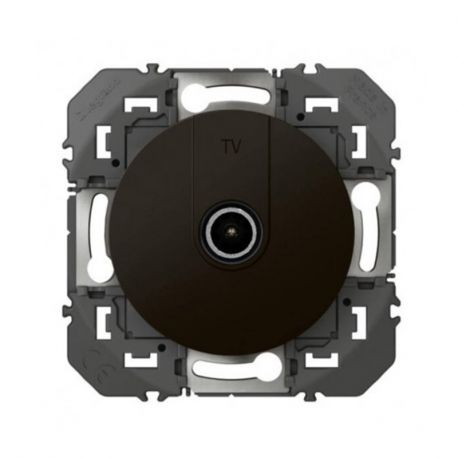 Prise TV simple étoile blindée Dooxie Legrand - Noir mat