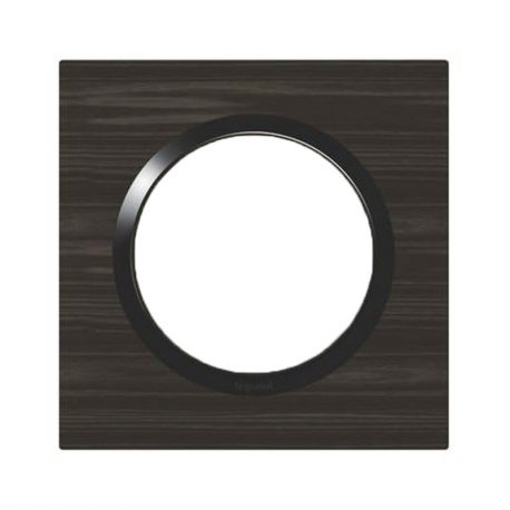 Plaque carrée monobloc Dooxie - 1 poste- Effet bois ébène