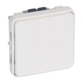 Lot de 5 poussoirs NO IP55 Plexo - Composable saillie ou encastré - Blanc antimicrobien