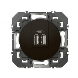 Double chargeur USB Type A Dooxie Legrand - 3A - 15W - Noir mat