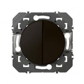 Double poussoir Dooxie Legrand - 6A - 250V - Noir mat