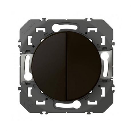 Double poussoir Dooxie Legrand - 6A - 250V - Noir mat