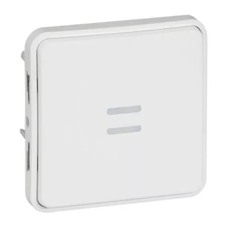 Poussoir NO lumineux IP55 Plexo - Composable saillie ou encastré - Blanc antimicrobien