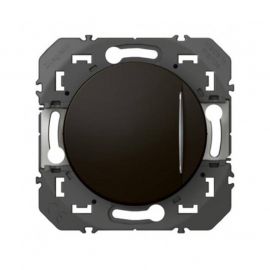 Interrupteur ou va-et-vient avec voyant lumineux Dooxie Legrand - 6A - 250V - Noir mat