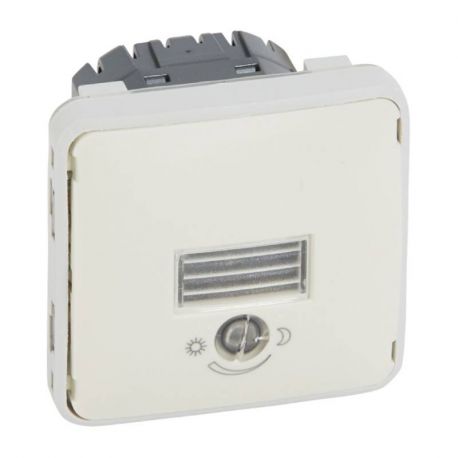 Interrupteur crépusculaire Plexo IP55 - Composable saillie ou encastré - Blanc