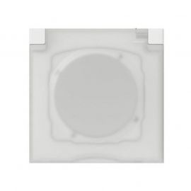 Plaque carrée monobloc à volet Dooxie - IP44 IK07 - 1 poste- Blanc