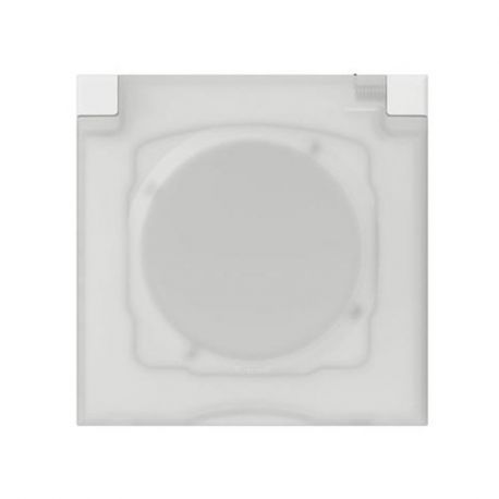 Plaque carrée monobloc à volet Dooxie - IP44 IK07 - 1 poste- Blanc