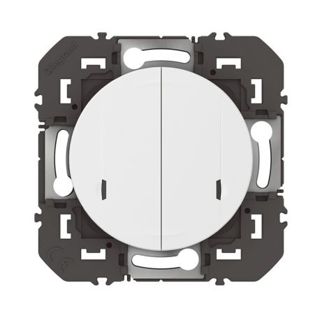 Interrupteur double connecté Dooxie with Netatmo Legrand - Compatible toute charge - 2x250W - Blanc - Sans plaque
