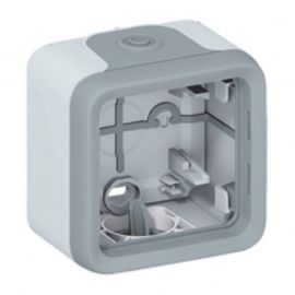 Boîtier à embouts Plexo IP55 - 1 poste - Gris