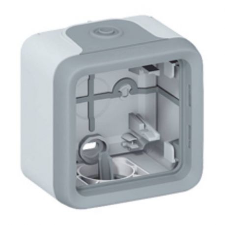 Boîtier à embouts Plexo IP55 - 1 poste - Gris