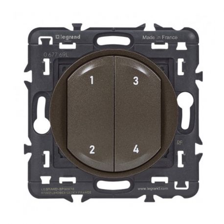 Commande sans fil sans pile 4 scénarios Legrand - Self-e Céliane with Netatmo - Enjoliveur graphite