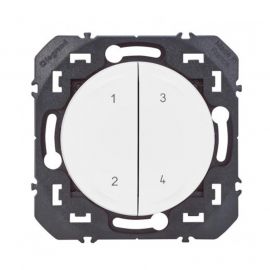 Commande sans fil sans pile 4 scénarios Legrand - Self-e Dooxie with Netatmo - Enjoliveur blanc