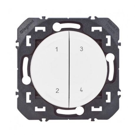 Commande sans fil sans pile 4 scénarios Legrand - Self-e Dooxie with Netatmo - Enjoliveur blanc