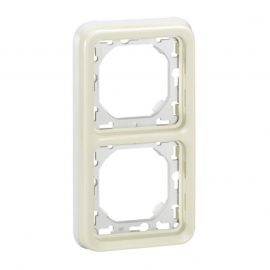 Support de plaque Plexo IP55 - 2 postes verticaux- Blanc