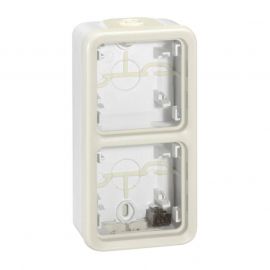 Boîtier à embouts Plexo IP55 - 2 postes verticaux - Blanc