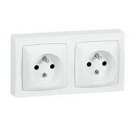 Prise 2 x 2P+T - Appareillage saillie composable - Complet