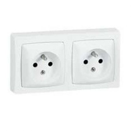 Prise 2 x 2P+T - Appareillage saillie composable - Complet