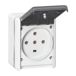 Prise de courant 32A 3P+N+T Plexo IP44 - Complet en saillie - Gris