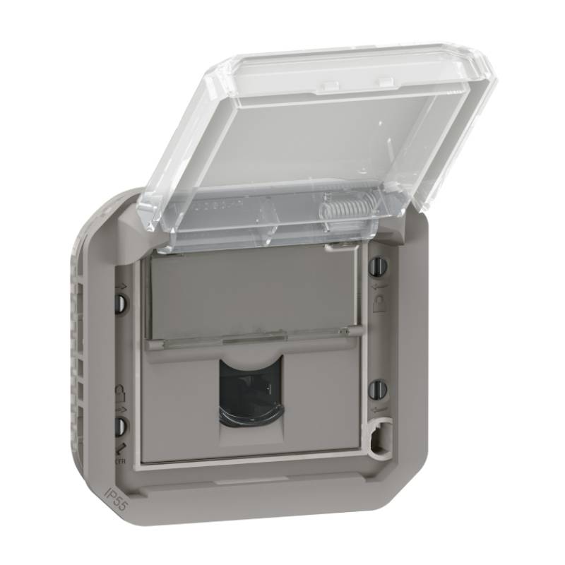 Legrand 69742 Plexo55 Prise Double Horizontale IP55 - Résistante Aux Chocs IK07